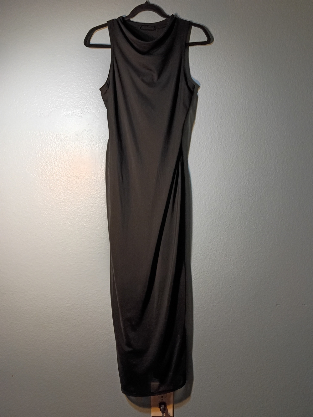 See You Monday Black Sleeveless Cowl Neck Maxi Dress